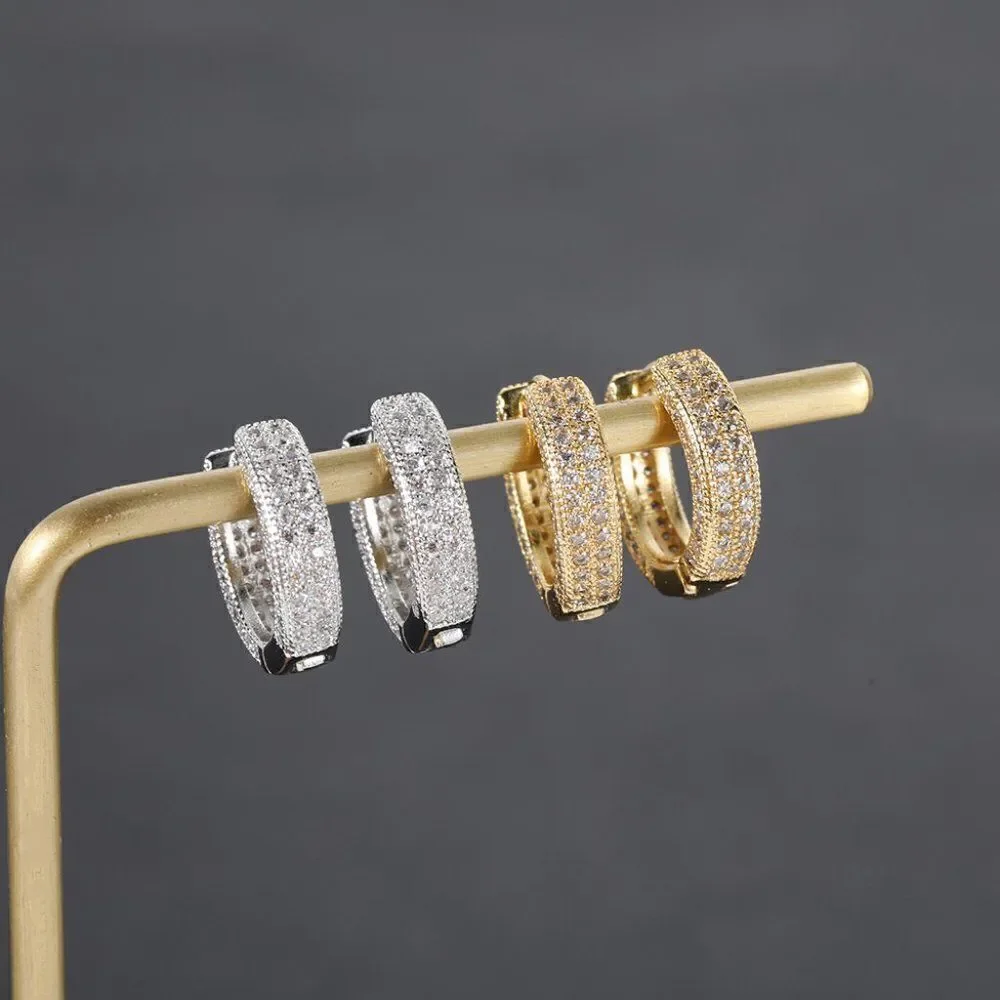 Fully Iced Out Hoop Earrings
